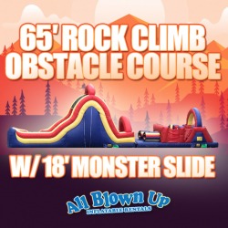65' Rock Climb Obstacle Course with 18' Monster Slide
