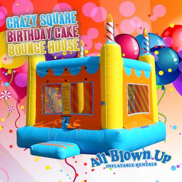 Crazy Square Birthday Cake Bounce House