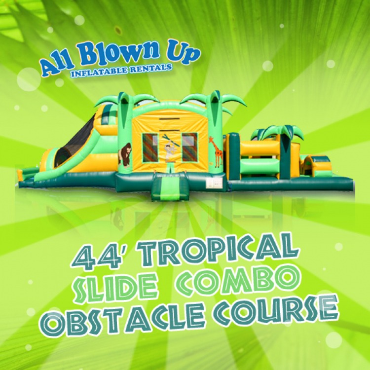 44' Tropical Slide Combo Obstacle Course