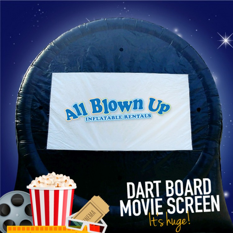 Dart Board Movie Screen & HD Projector