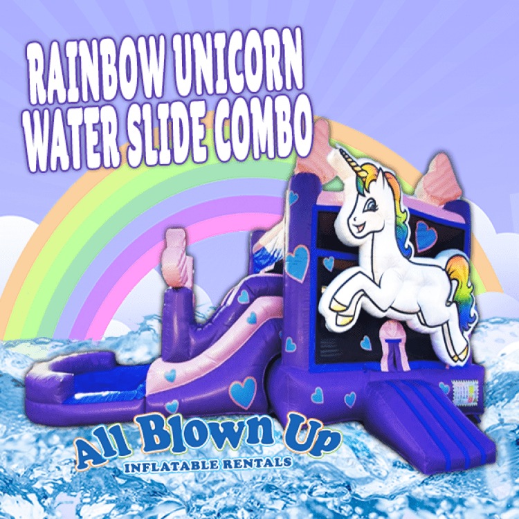 Rainbow Unicorn Water Slide Combo