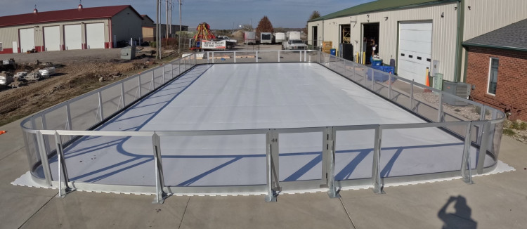 36'x80' Synthetic Ice Rink with Dasherboards