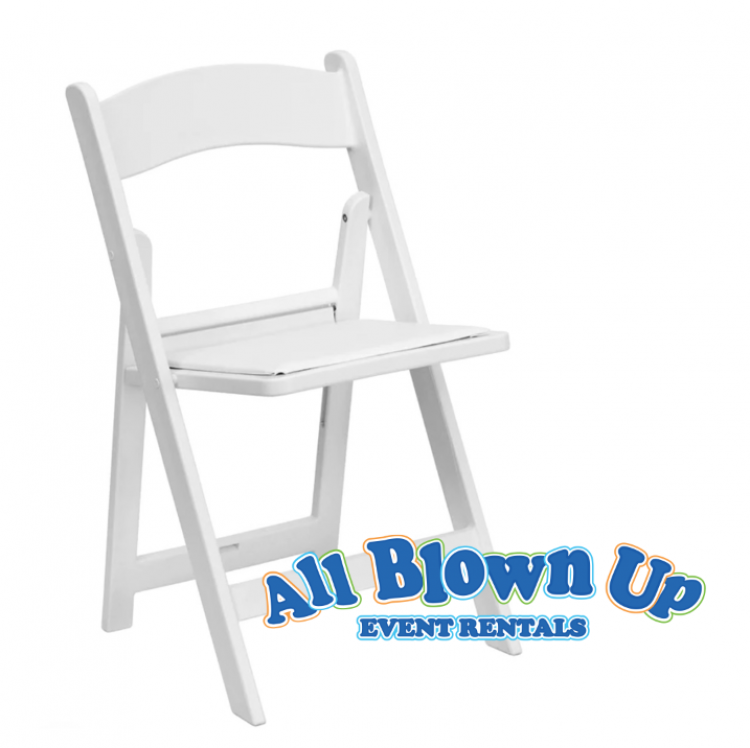 White Elegant Padded Resin Folding Chair