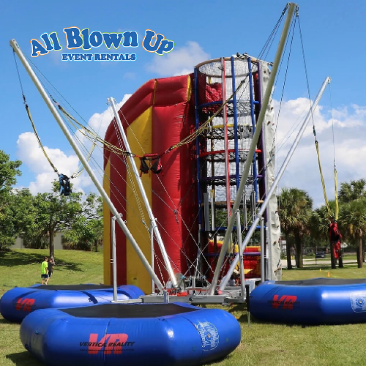 *A. Rock Wall, Spider Climb with Slide & Bungee Trampoline