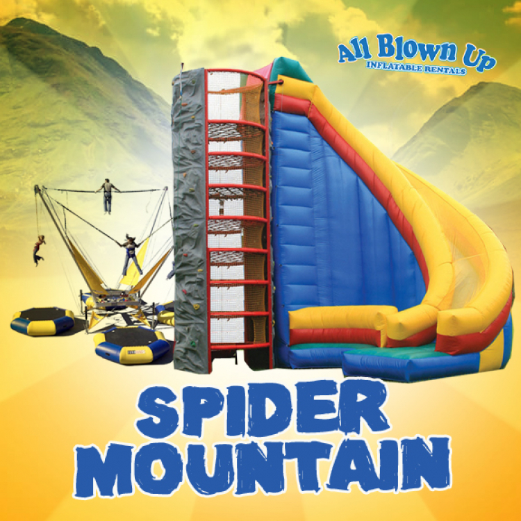 *A. Rock Wall, Spider Climb with Slide & Bungee Trampoline