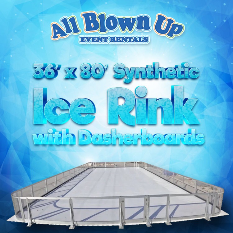 36'x80' Synthetic Ice Rink with Dasherboards