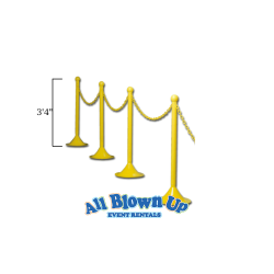 Yellow Crowd Control 16 Post Stanchion Kit