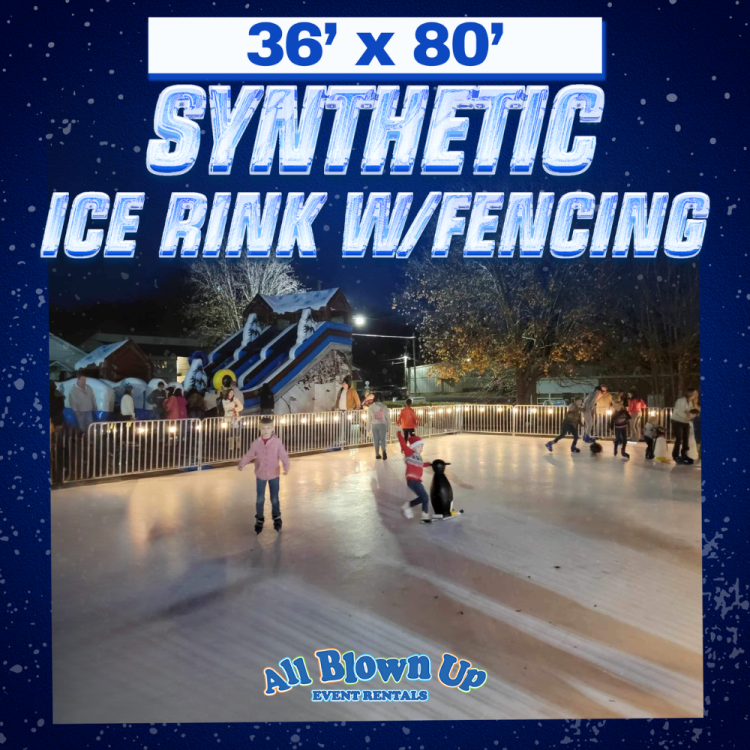 36'x80' Synthetic Ice Rink with Fencing