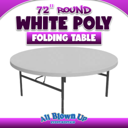 72 Round White Poly Folding Table